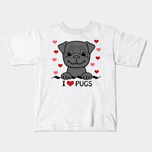 I Love Pugs Kids T-Shirt